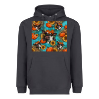Smoke autumn pumpkins holstein cow Heavyweight Hoodie - Jasminsmagicworld