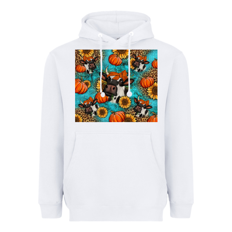 Autumn Pumpkins Holstein Cow Heavyweight Hoodie by Jasminsmagicworld | Teevron
