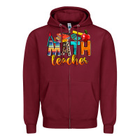 Burgundy math teacher Zipper Hoodie - NancyCooperArtShop