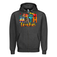 Charcoal Heather math teacher Zipper Hoodie - NancyCooperArtShop