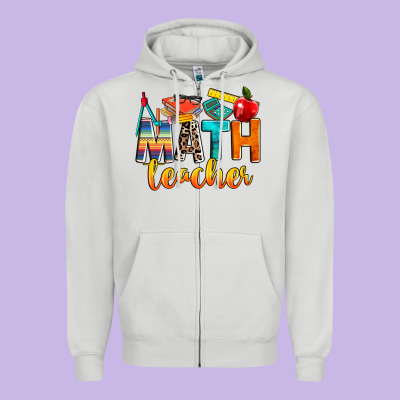 Math Teacher Zipper Hoodie Designed By Nancycooperartshop