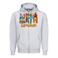 Heather Grey math teacher Zipper Hoodie - NancyCooperArtShop
