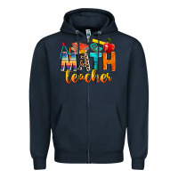 Navy math teacher Zipper Hoodie - NancyCooperArtShop