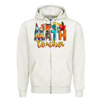 Oatmeal Heather math teacher Zipper Hoodie - NancyCooperArtShop