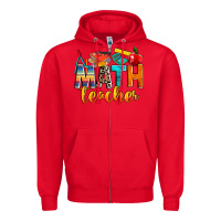 Red math teacher Zipper Hoodie - NancyCooperArtShop