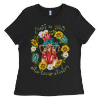 Black just a girl who loves chicken with sunflowers and gemstone Ladies Tee - texasbilliewilder