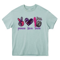 Arona peace love race Heavy Core Tee - texasbilliewilder