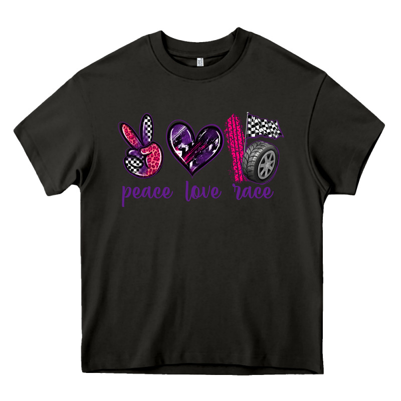 Peace Love Race Heavy Core Tee by texasbilliewilder | Teevron