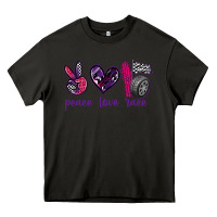 Asphalt peace love race Heavy Core Tee - texasbilliewilder