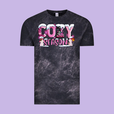 Pink Cozy Season With Snowman Ado Vintage Tee Designed By Adodesignshop