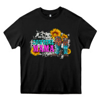 Black cowgirl mama with boots and sunflowers and cowhide Heavy Core Tee - Artiststas