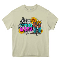 Mossy cowgirl mama with boots and sunflowers and cowhide Heavy Core Tee - Artiststas