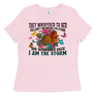 Bubblegum Pink they whispered to her you can't withstand the stor Ladies Tee - Zillion Design Studio