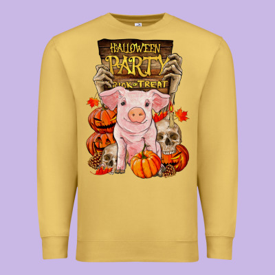 Halloween Party Pig Premium Sweatshirt Designed By Ranaportraitstore
