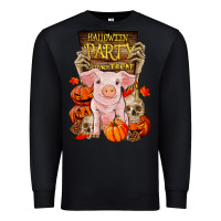 Black halloween party pig Premium Sweatshirt - RanaPortraitStore