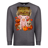 Charcoal Heather halloween party pig Premium Sweatshirt - RanaPortraitStore