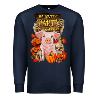Navy halloween party pig Premium Sweatshirt - RanaPortraitStore