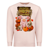 Pale Pink halloween party pig Premium Sweatshirt - RanaPortraitStore