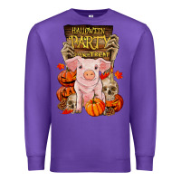 Purple halloween party pig Premium Sweatshirt - RanaPortraitStore