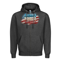 Charcoal Heather America america Zipper Hoodie - NancyCooperArtShop