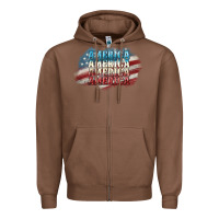 Chestnut America america Zipper Hoodie - NancyCooperArtShop
