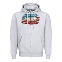 Heather Grey America america Zipper Hoodie - NancyCooperArtShop