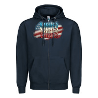Navy America america Zipper Hoodie - NancyCooperArtShop
