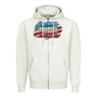 Oatmeal Heather America america Zipper Hoodie - NancyCooperArtShop