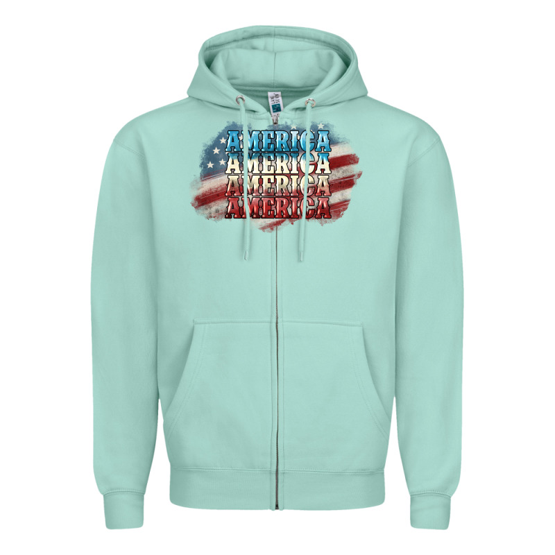 America America Zipper Hoodie by NancyCooperArtShop | Teevron