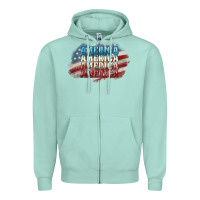 Seafoam America america Zipper Hoodie - NancyCooperArtShop