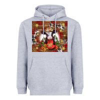 Heather Grey Christmas baby cow hot cocoa Heavyweight Hoodie - Jasminsmagicworld
