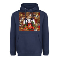 Christmas Baby Cow Hot Cocoa Heavyweight Hoodie | Teevron