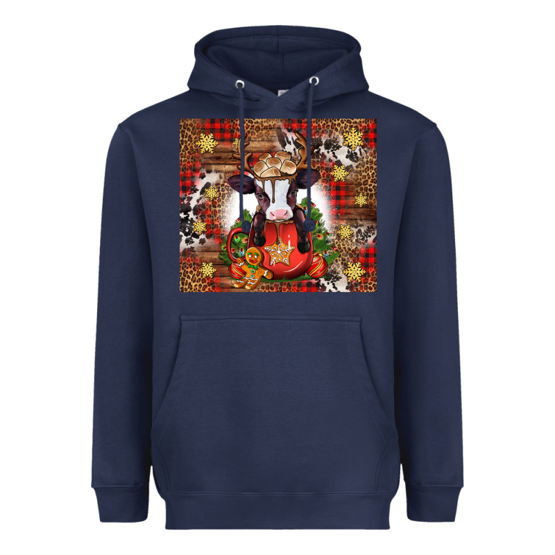 Christmas Baby Cow Hot Cocoa Heavyweight Hoodie by Jasminsmagicworld | Teevron