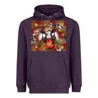 Plum Christmas baby cow hot cocoa Heavyweight Hoodie - Jasminsmagicworld