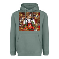 Sage Christmas baby cow hot cocoa Heavyweight Hoodie - Jasminsmagicworld