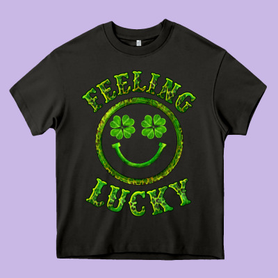 Feeling Lucky With Leopard Heavy Core Tee Designed By Ranaportraitstore