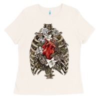 Bone Skeleton Rib Cage Heart Ladies Tee - RanaPortraitStore