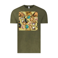 Vintage Olive history seamless pattern Vintage Tee - BundleAndBundleShop
