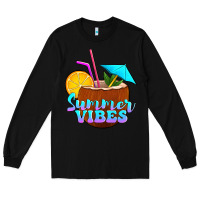 Black summer vibes coconut drink Long Sleeve Tee - Jasminsmagicworld