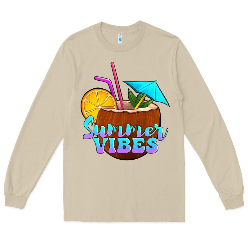 Summer Vibes Coconut Drink Long Sleeve Tee by Jasminsmagicworld | Teevron
