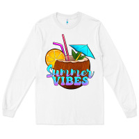 White summer vibes coconut drink Long Sleeve Tee - Jasminsmagicworld