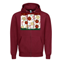 Burgundy christmas conchas Zipper Hoodie - MaliasSmallBusiness