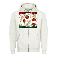Oatmeal Heather christmas conchas Zipper Hoodie - MaliasSmallBusiness