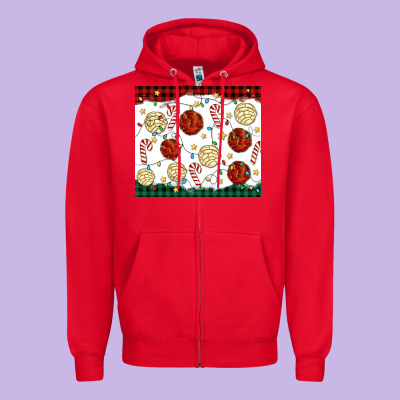 Christmas Conchas Zipper Hoodie Designed By Maliassmallbusiness