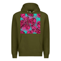 Army Green breast cancer seamless pattern Premium Hoodie - texasbilliewilder