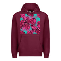 Burgundy breast cancer seamless pattern Premium Hoodie - texasbilliewilder