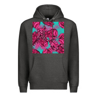 Charcoal Heather breast cancer seamless pattern Premium Hoodie - texasbilliewilder