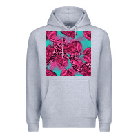 Heather Grey breast cancer seamless pattern Premium Hoodie - texasbilliewilder