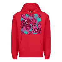 Red breast cancer seamless pattern Premium Hoodie - texasbilliewilder