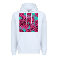White breast cancer seamless pattern Premium Hoodie - texasbilliewilder